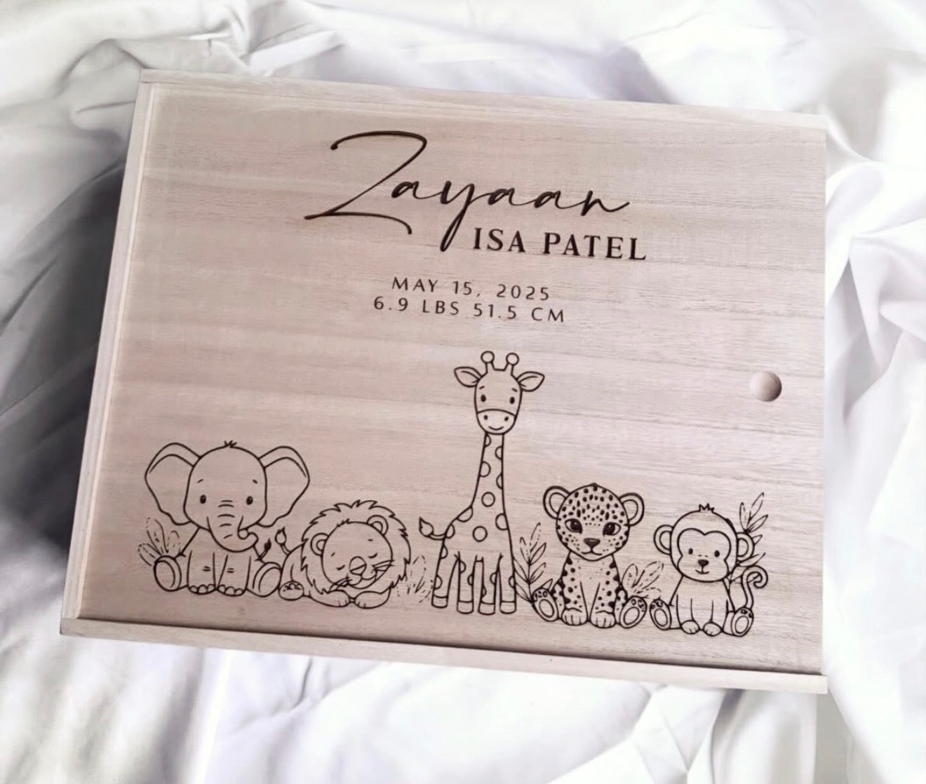 Customized Wood Keepsake Box for Baby Gifts and Memories