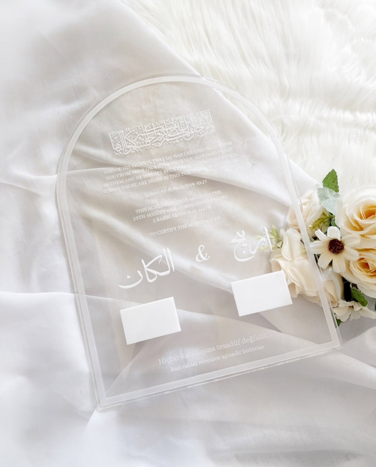 Acrylic Nikkah Certificate, A3A4Luxury Islamic Wedding Contract, Personalized Nikkah Nama, Muslim Marriage Certificate, Islamic Nikkah Decor