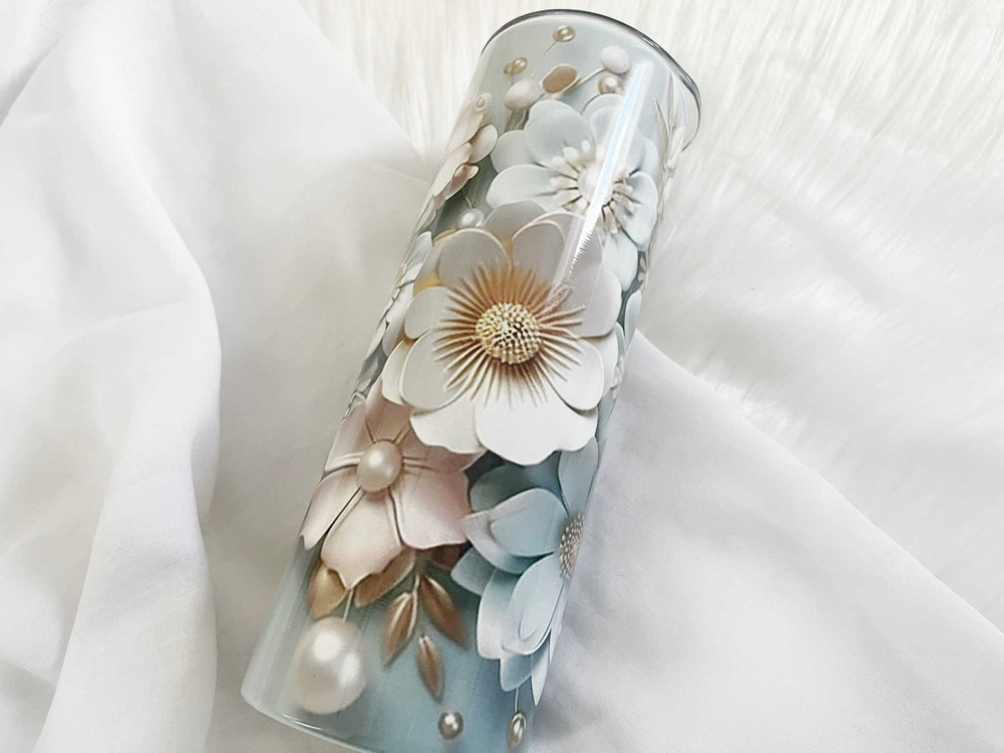 3D Floral Tumbler
