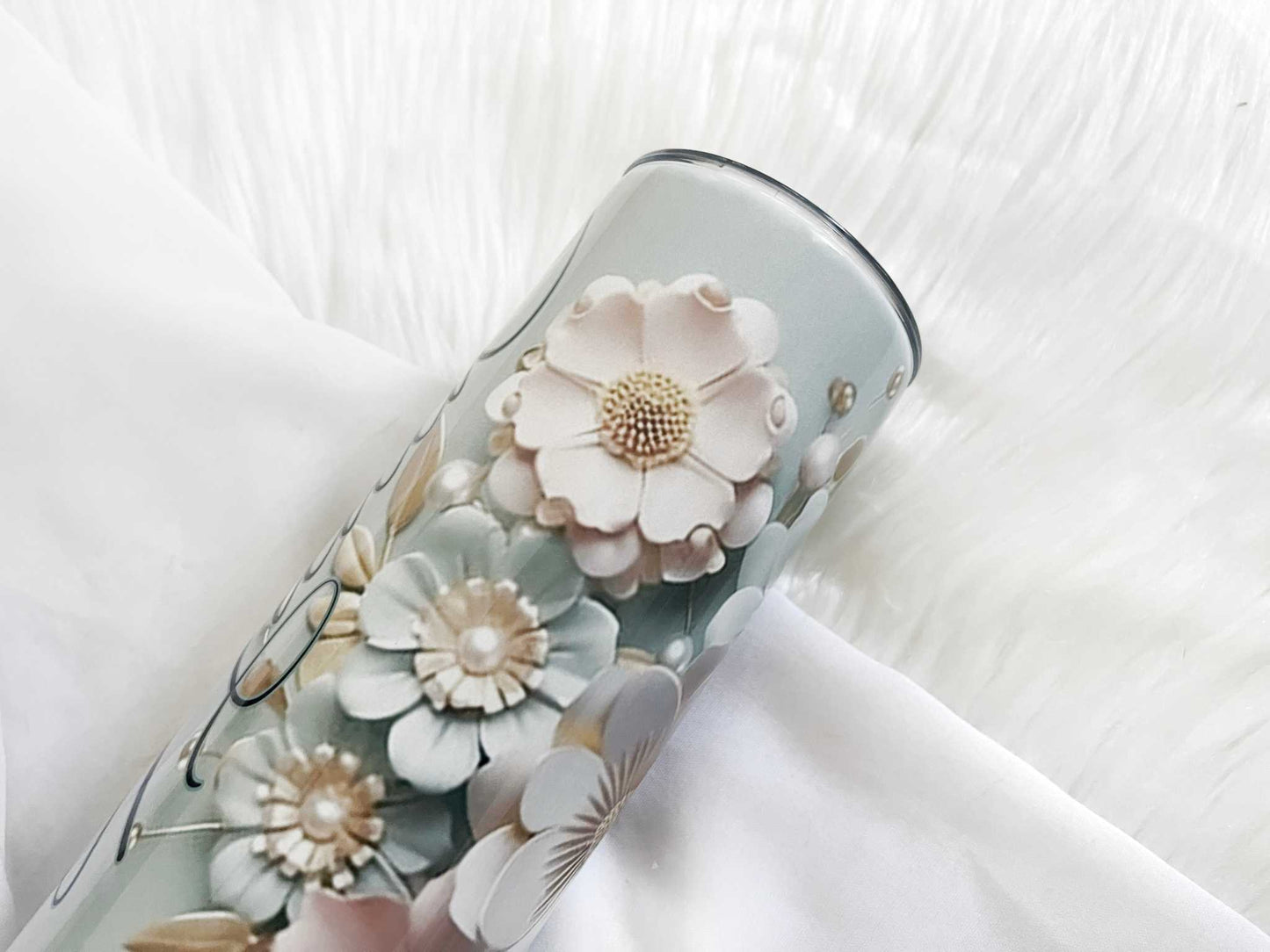3D Floral Tumbler
