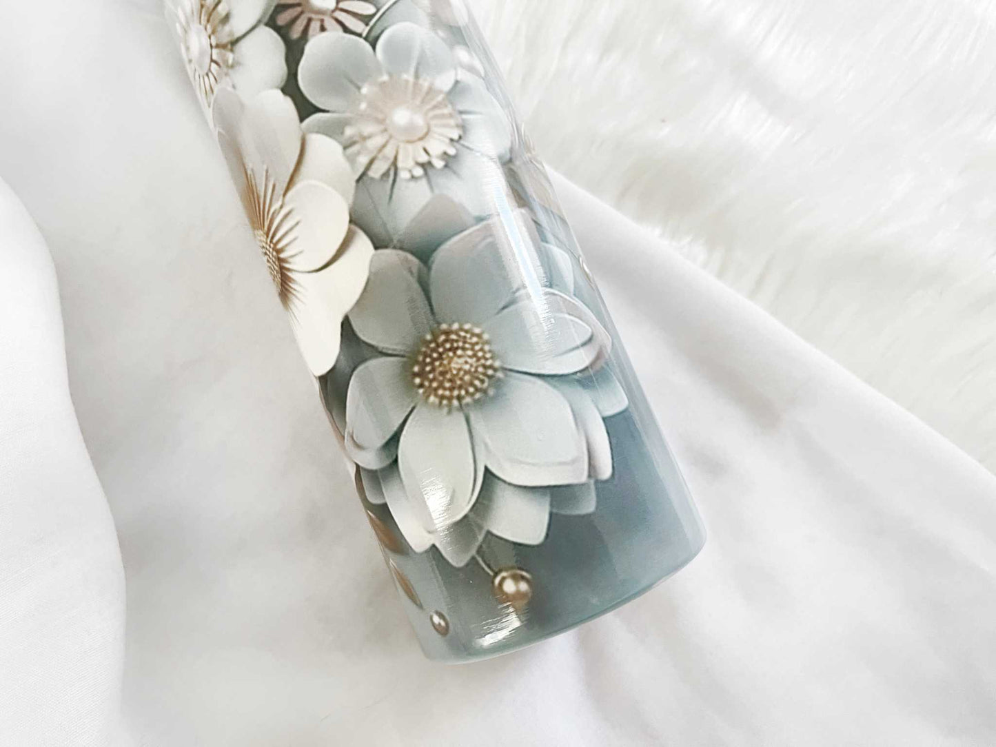 3D Floral Tumbler