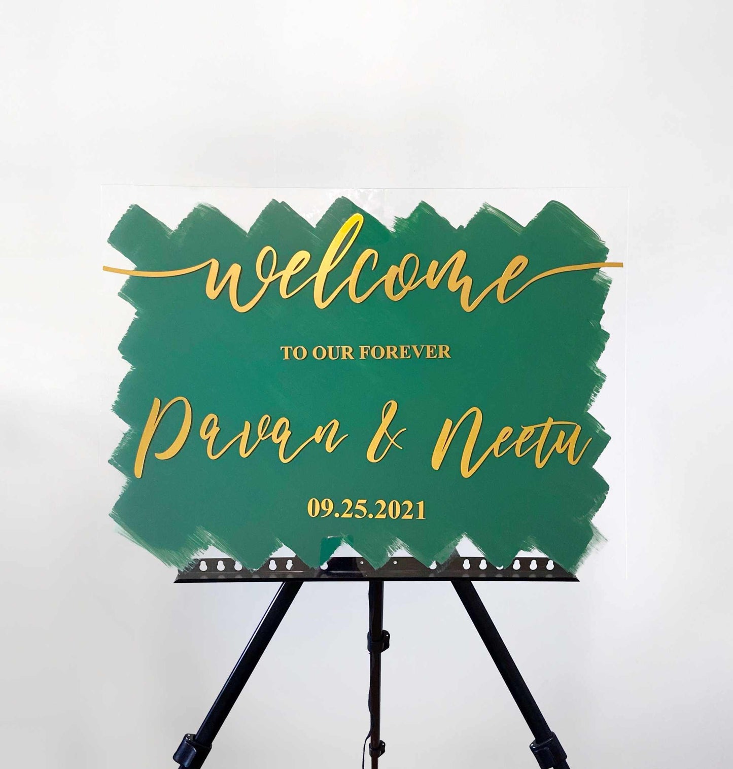 Pink & Gold Wedding Ceremony Sign - Custom Acrylic Welcome Decor