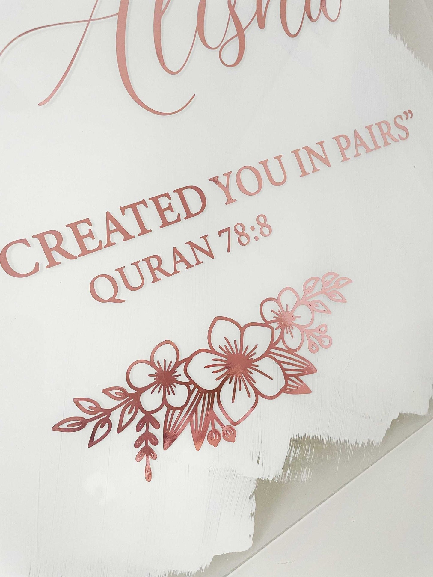 Acrylic Nikkah Sign - Elegant Custom Wedding Welcome