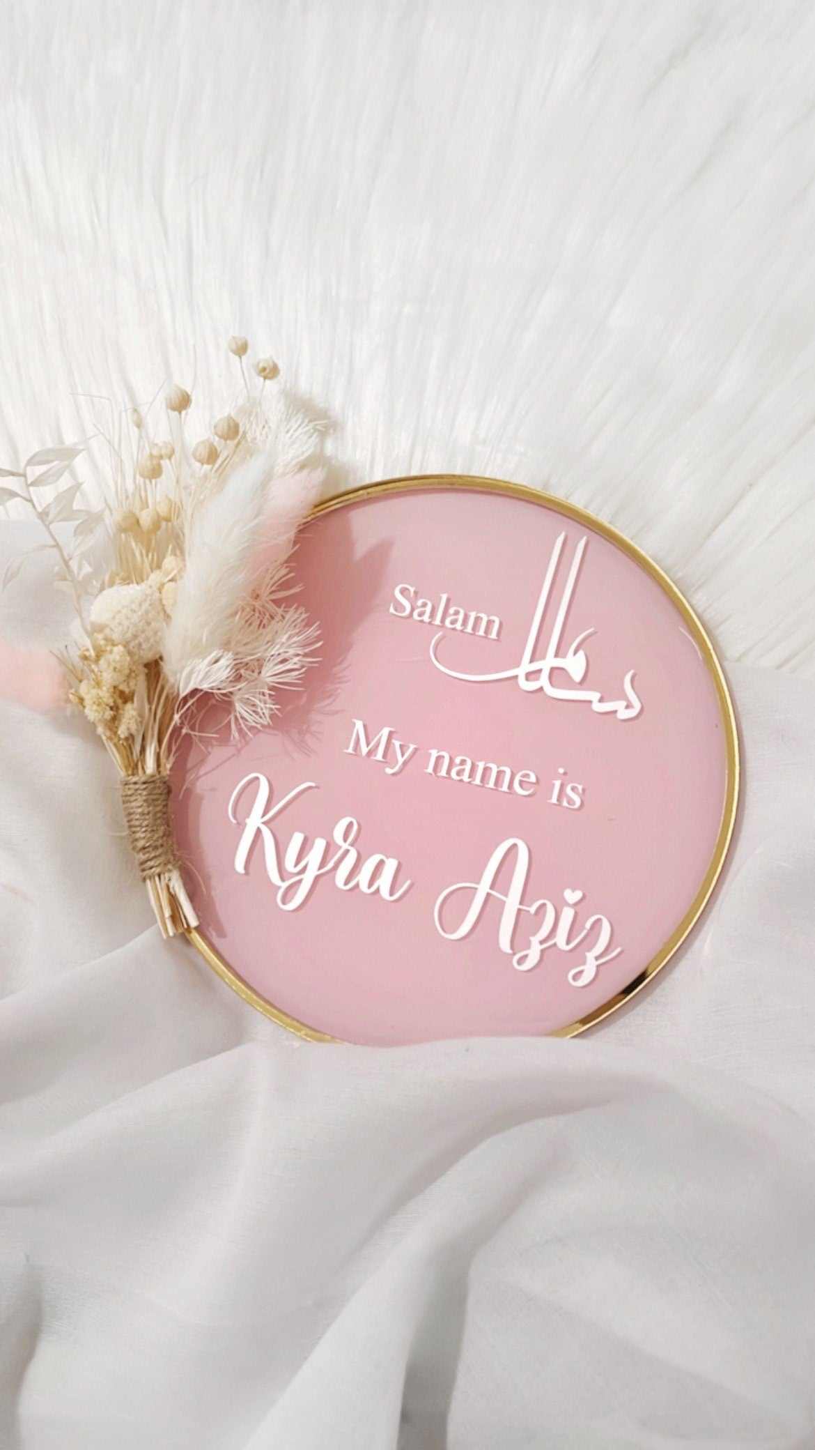 Salaam World Birth Announcement Boho - Stylish Plaque for Newborns