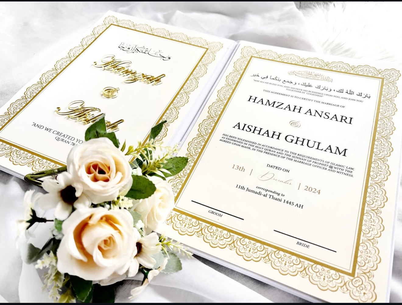 Nikkah Contract, Personalized Nikkah Contract, Nikkah Nama, Nikkah Certificate, Nikkah Details, Nikkah Sign, Marriage Certificate