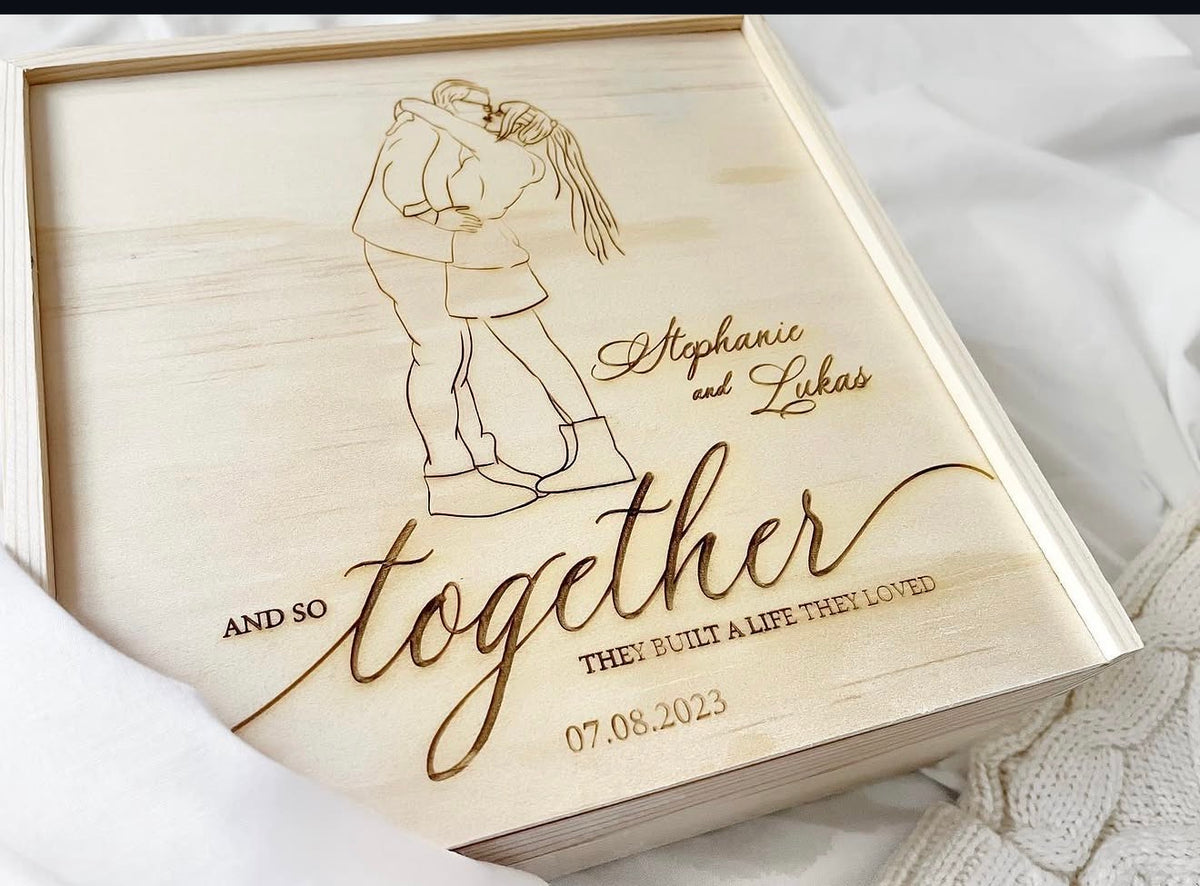 Personalized Wooden Keepsake Box – Large Custom Engraved Memory Box