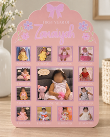Personalized First Birthday Photo Milestone Sign | 18 x 24 Acrylic
