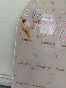 Personalized First Birthday Photo Milestone Sign | Lollipop/Confetti Theme  Acrylic
