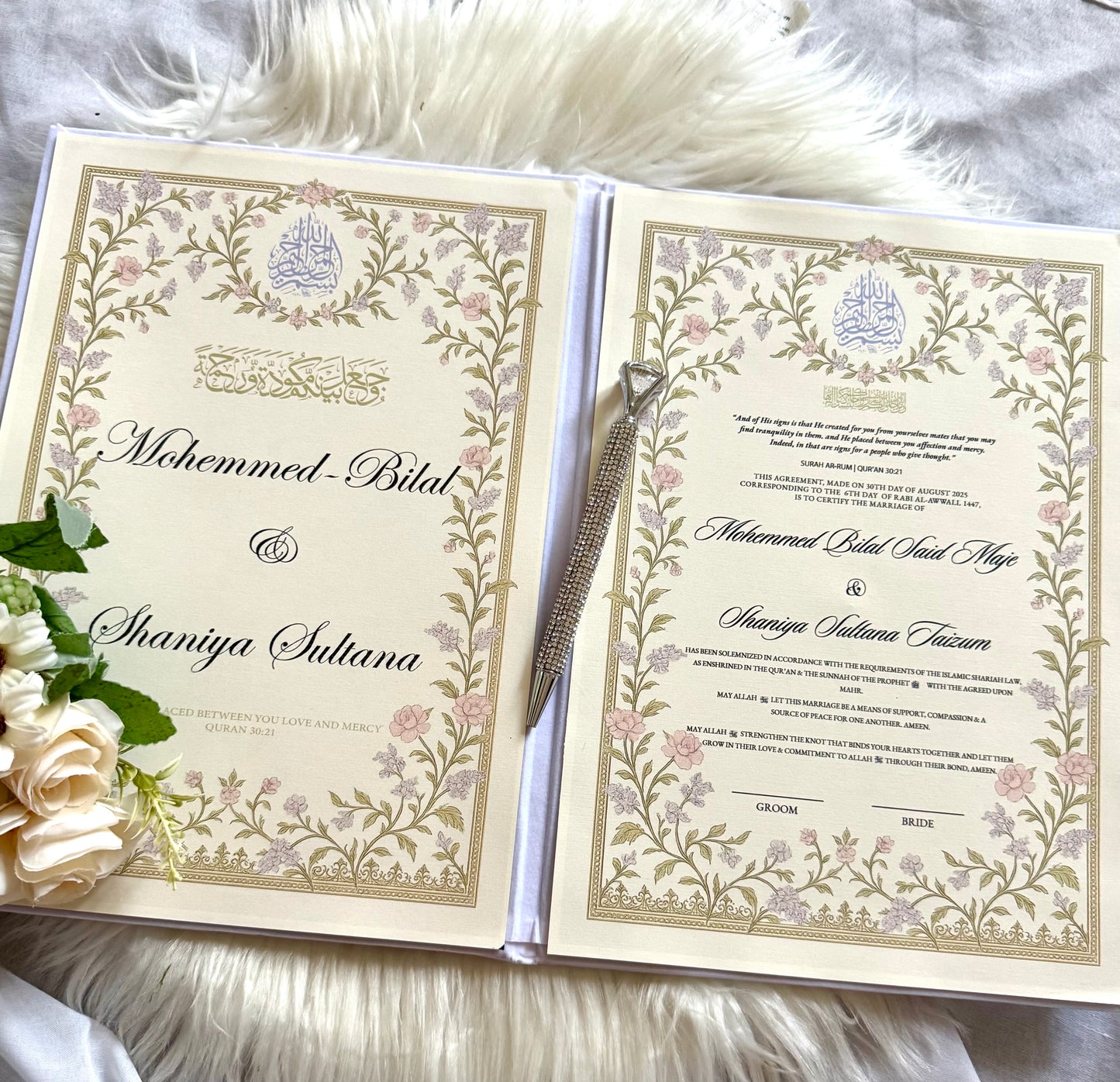 Personalized Nikkah Contract Holder with Unique Design