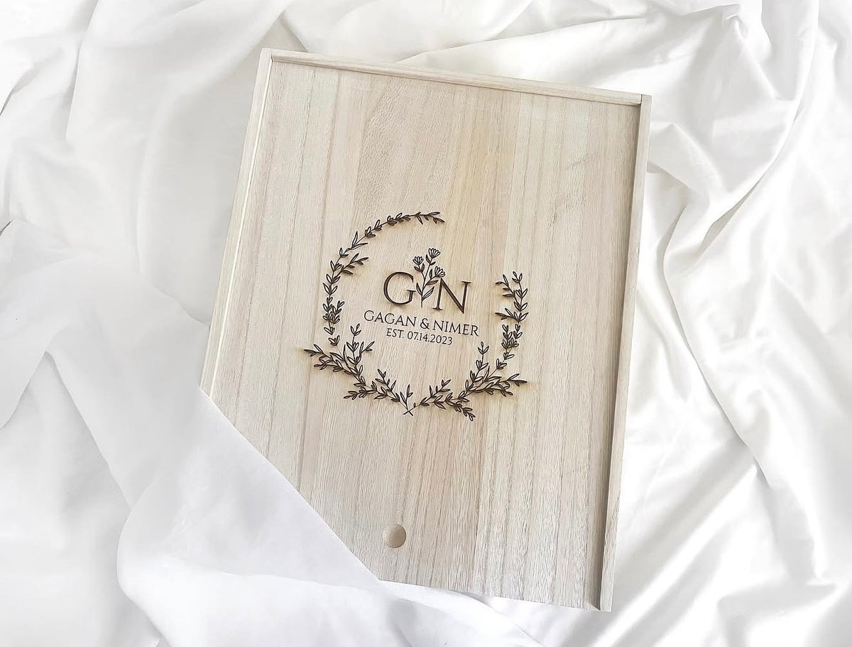 Personalized Wooden Keepsake Box – Large Custom Engraved Memory Box