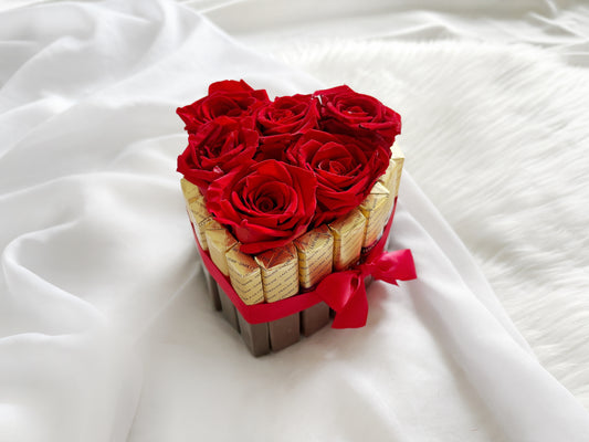 Red Forever Rose Chocolate Arrangement