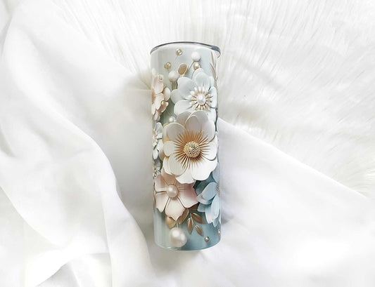 3D Floral Tumbler