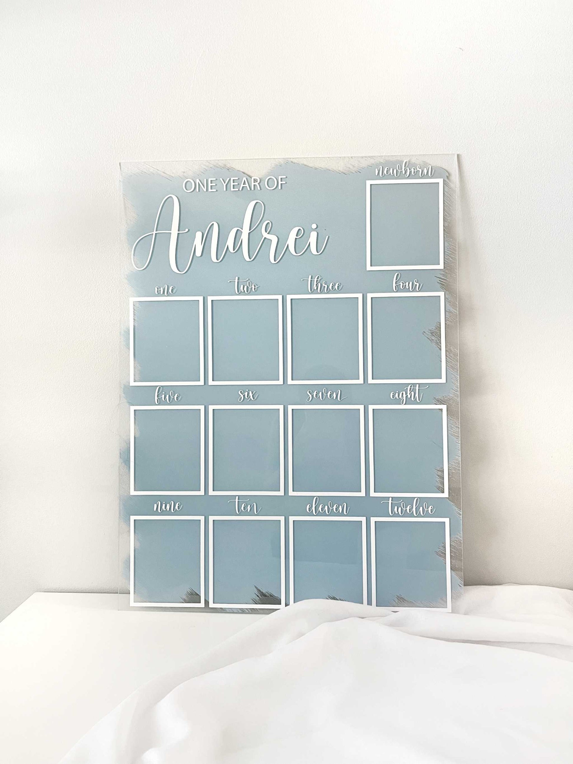 Acrylic Photo Milestone Board | Cherish Baby's First Year