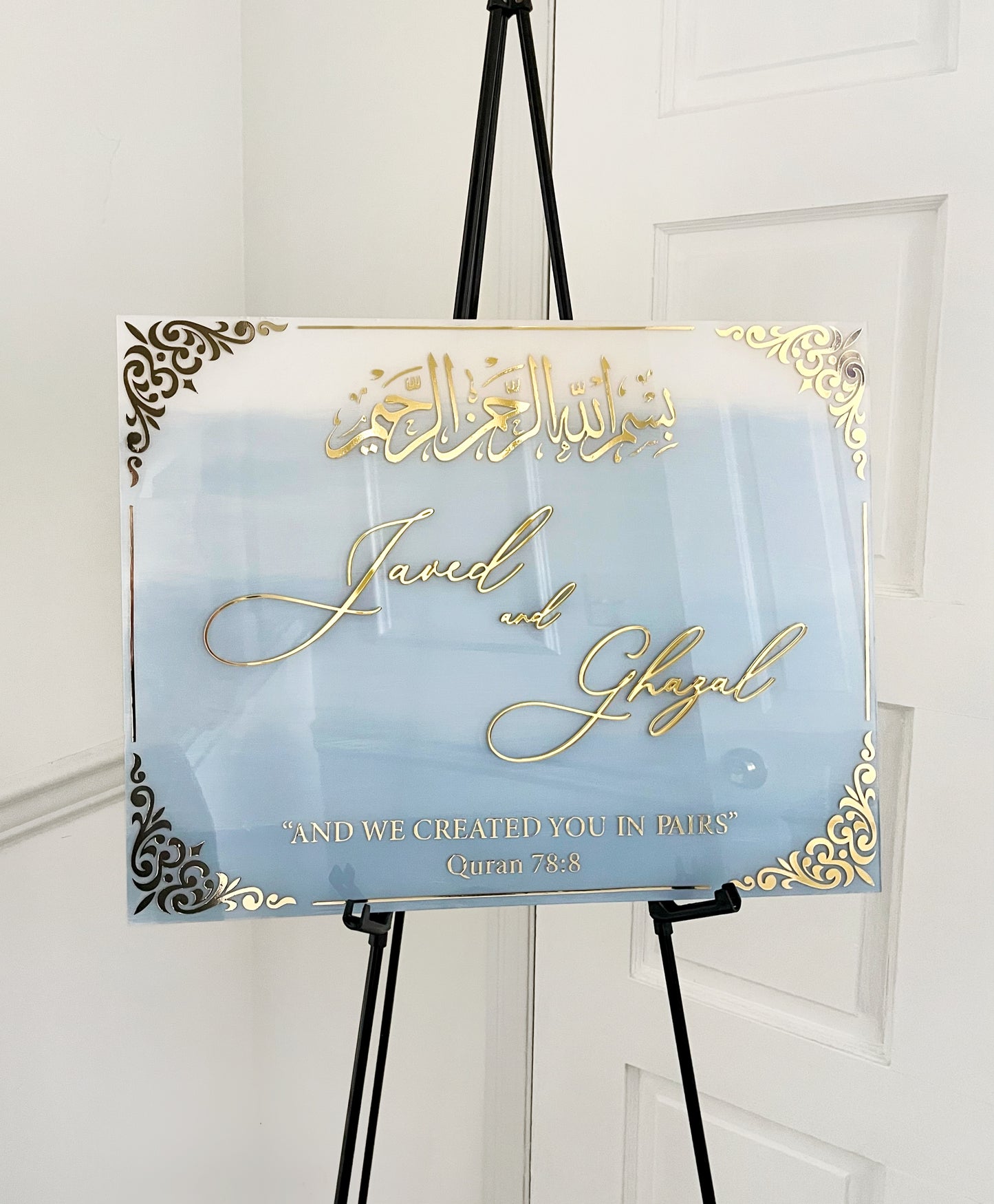 Blue Ombré Nikkah Sign