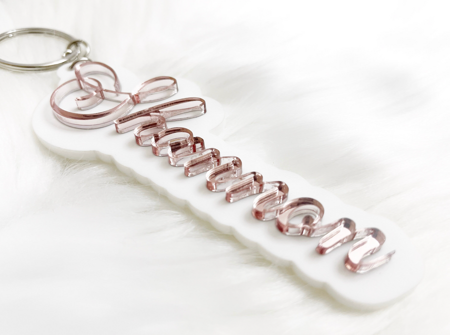 Two-Toned Name Keychain