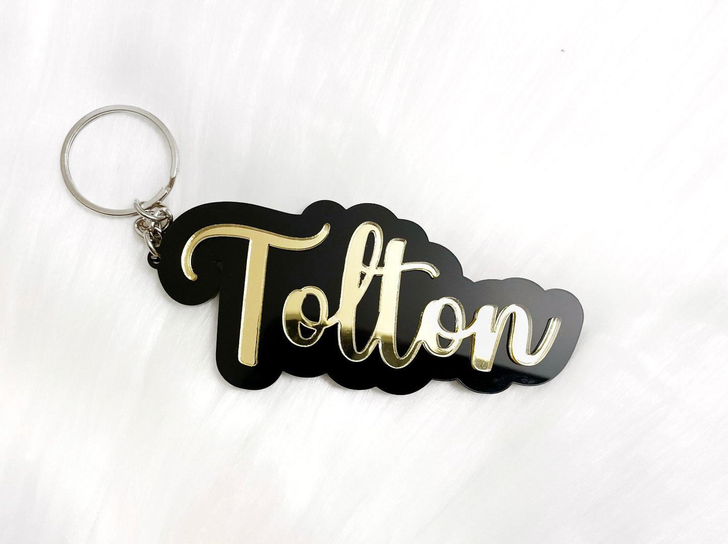 Two-Toned Name Keychain