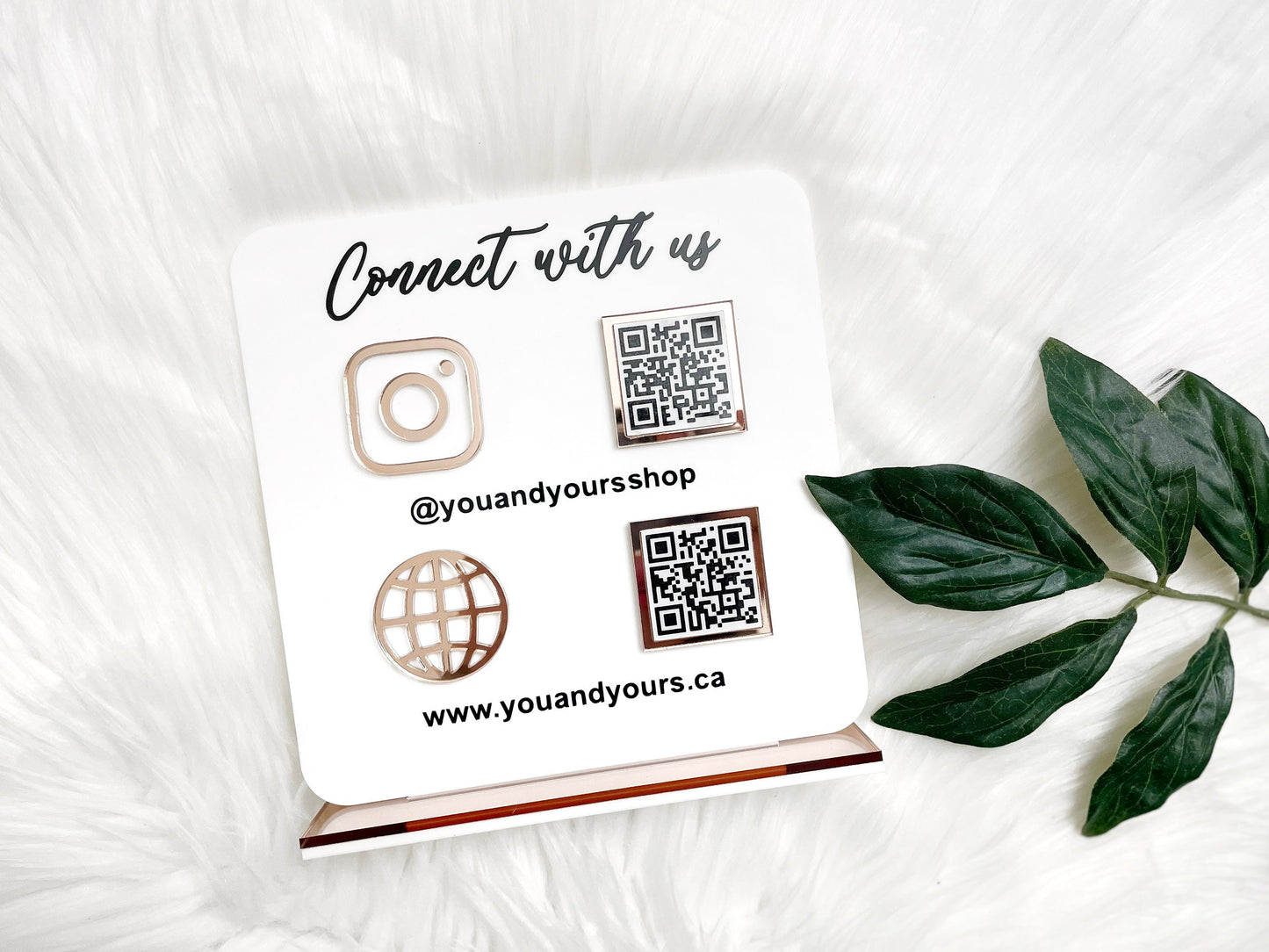 QR Code Business Social Media Sign, Double Social Media Sign, Acrylic Business Social Media Sign, Scan to Find Us, Scan to Pay Sign, QR Code