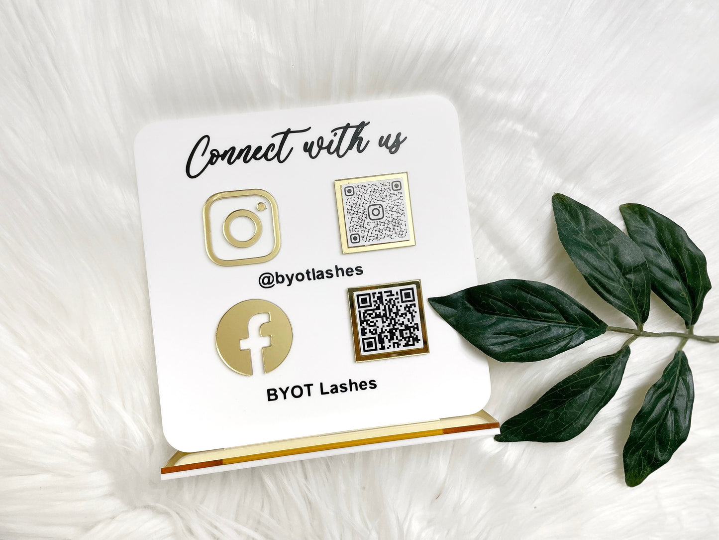 QR Code Business Social Media Sign, Double Social Media Sign, Acrylic Business Social Media Sign, Scan to Find Us, Scan to Pay Sign, QR Code