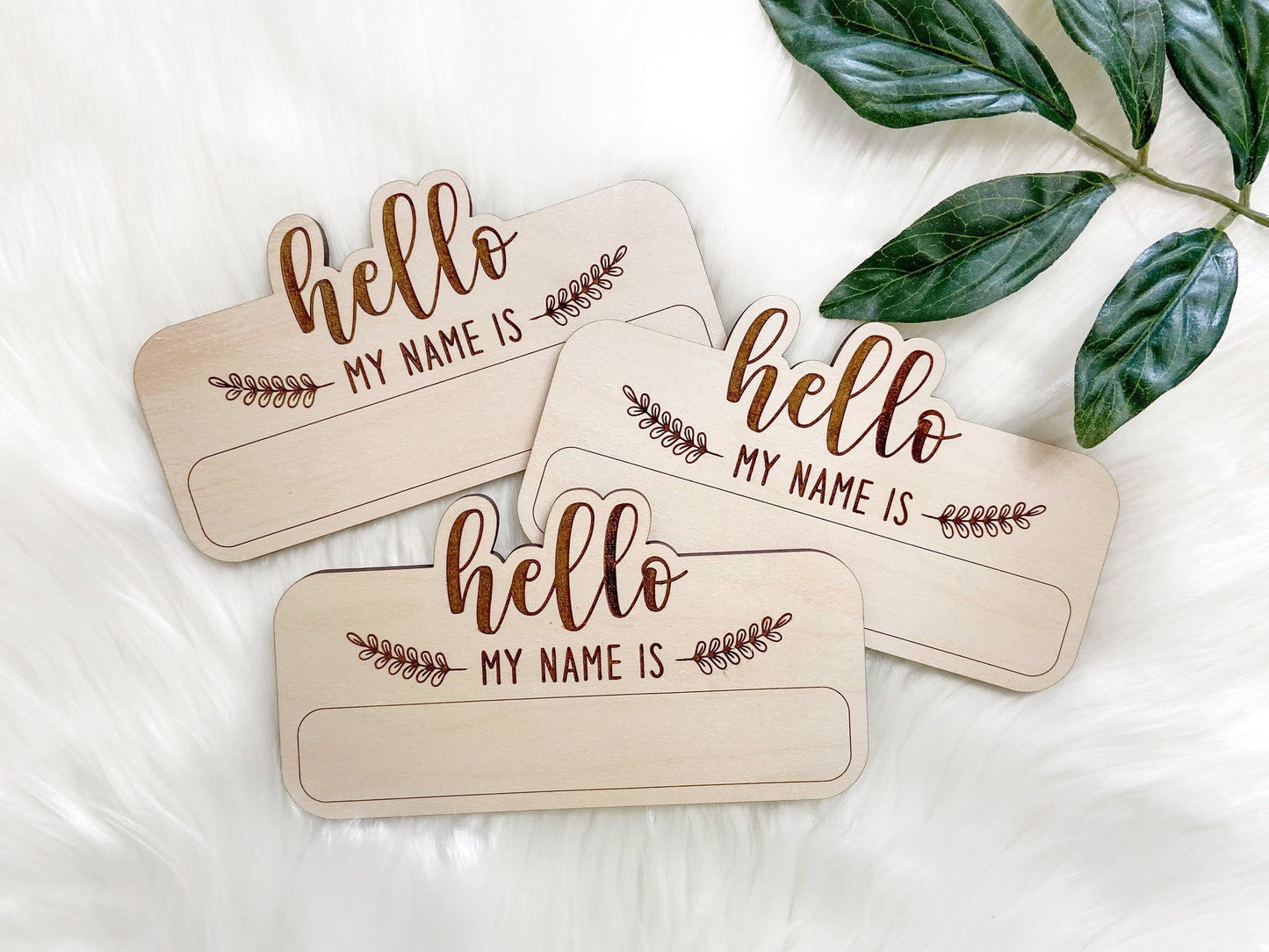 Hello My Name Is Wooden Birth Announcement Plaque, Modern Birth Announcement, Newborn Name Sign, Newborn Baby Sign, Birth Stat Sign