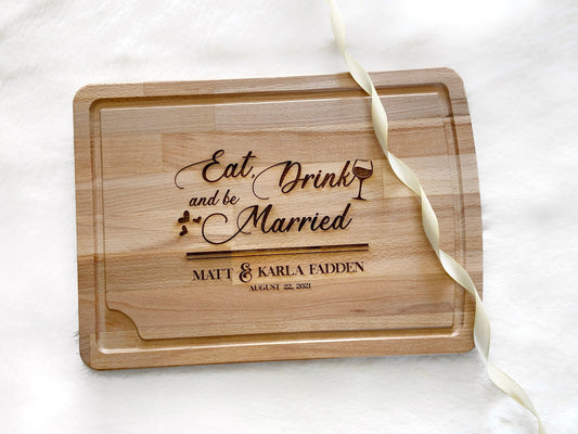 Wedding Board, Custom Engraved Cutting Board, Personalized Charcuterie Board, Couples Gift, Engagement Gift, Housewarming Gift, Home