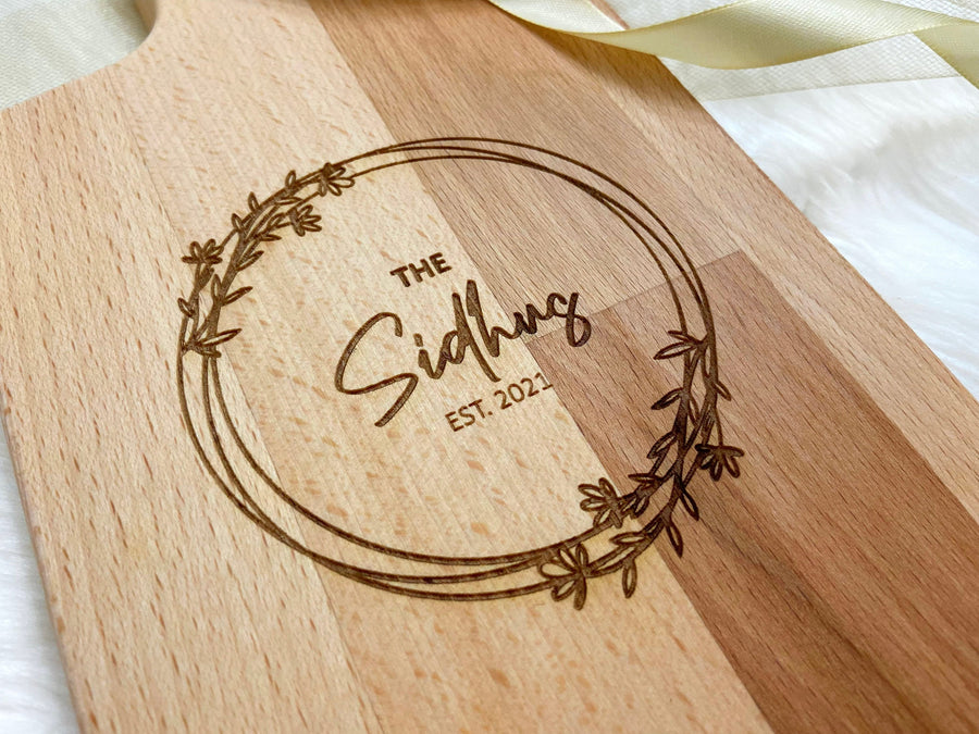 Custom Engraved Paddleboard, Personalized Cutting Board, Engraved Cutting Board, Wedding Gift, Anniversary Gift, Housewarming Gift, Home