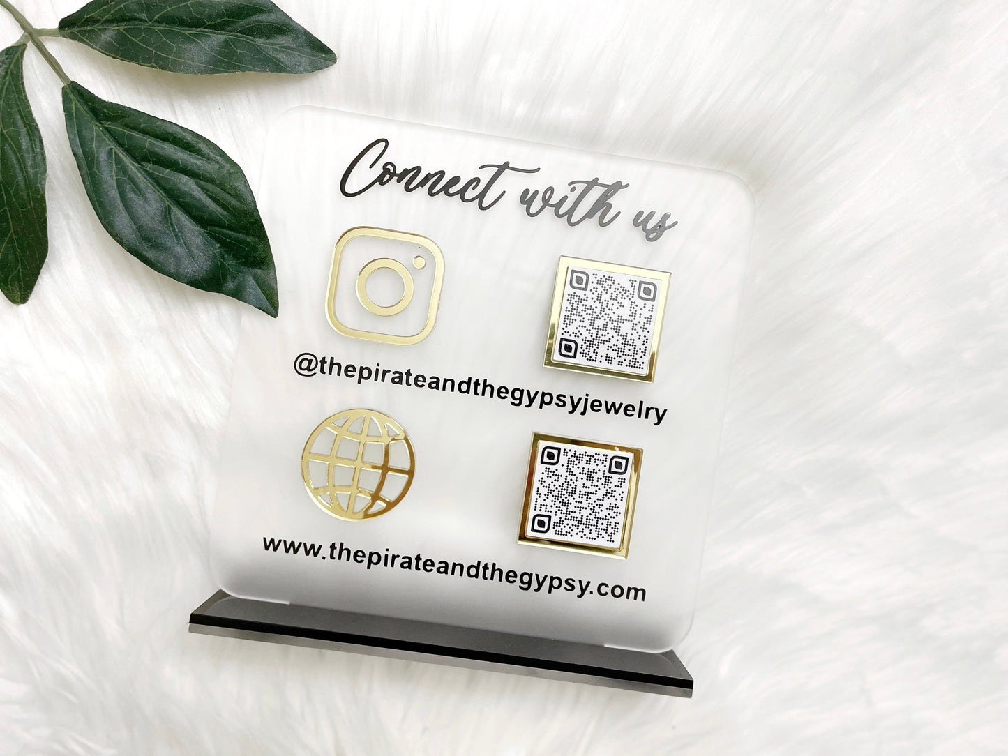 QR Code Business Social Media Sign, Double Social Media Sign, Acrylic Business Social Media Sign, Scan to Find Us, Scan to Pay Sign, QR Code