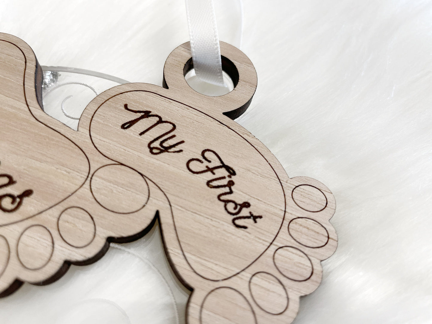 Baby's First Christmas Ornament 2021, Custom Engraved Wooden Ornament, First Christmas Together, 3D Ornament, Baby 1st Holiday Ornament