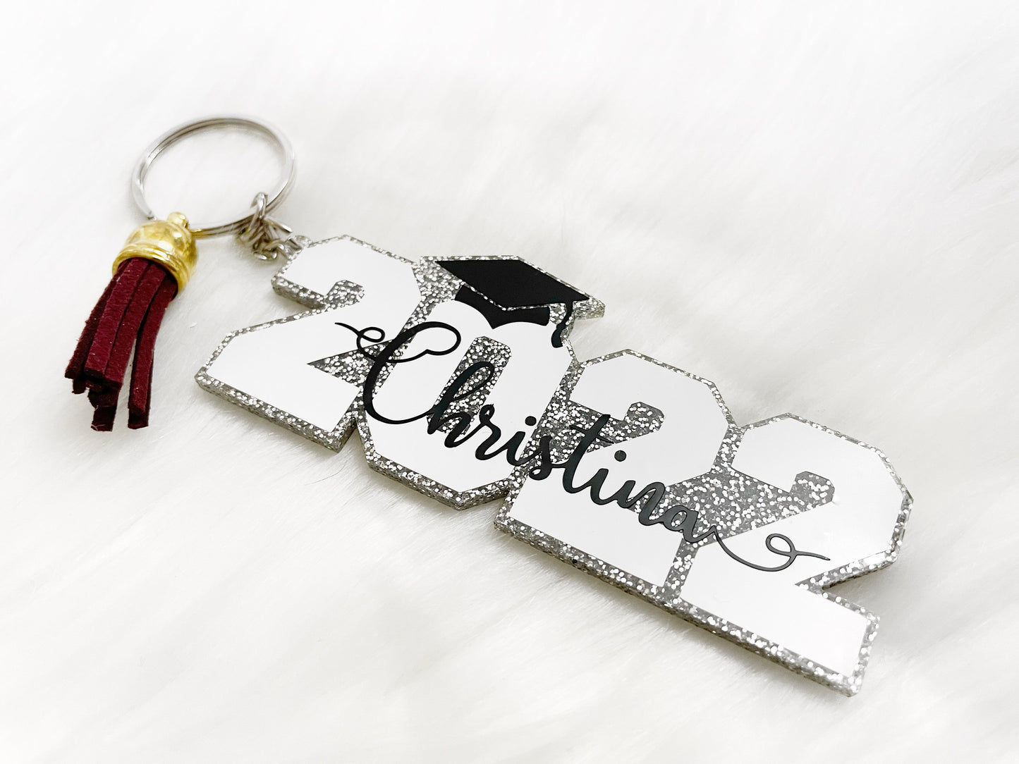 Graduation Keychain, Grad 2022, Class of 2022 Keychain, Personalized Grad Key Ring, Custom Grad Keychain, Graduation Gift, Acrylic Keychain