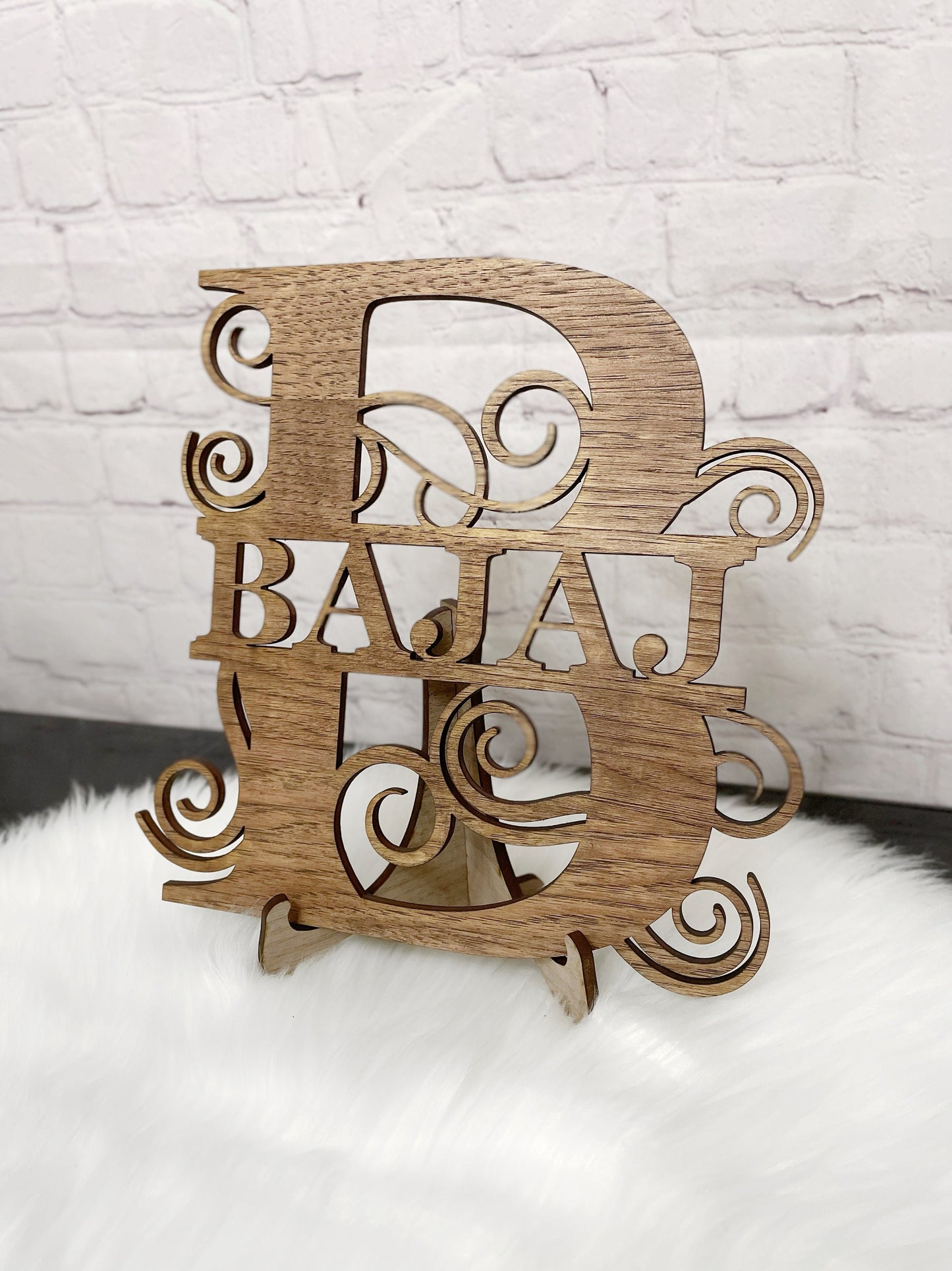 Monogram Family Name Sign, Last Name Wooden Sign, Custom Family Sign, Home Decor, Fancy Monogram Sign, Housewarming Gift, Wedding Gift