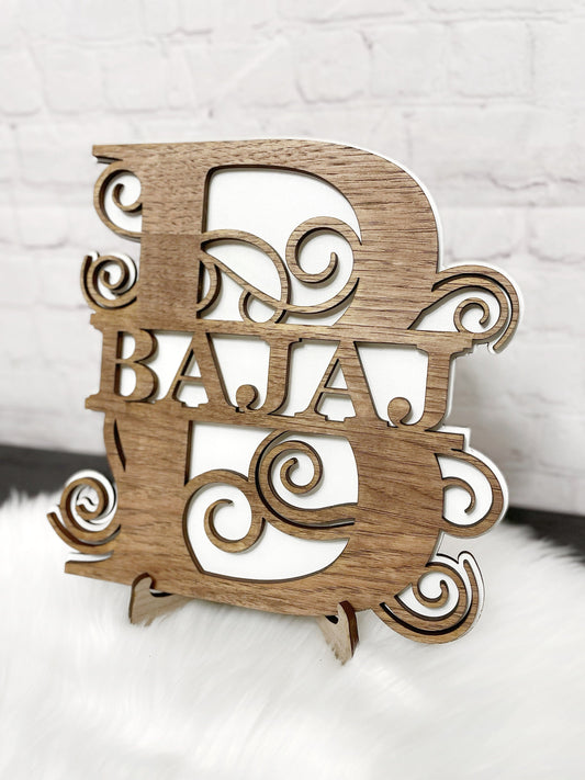 Monogram Family Name Sign, Last Name Wooden Sign, Custom Family Sign, Home Decor, Fancy Monogram Sign, Housewarming Gift, Wedding Gift