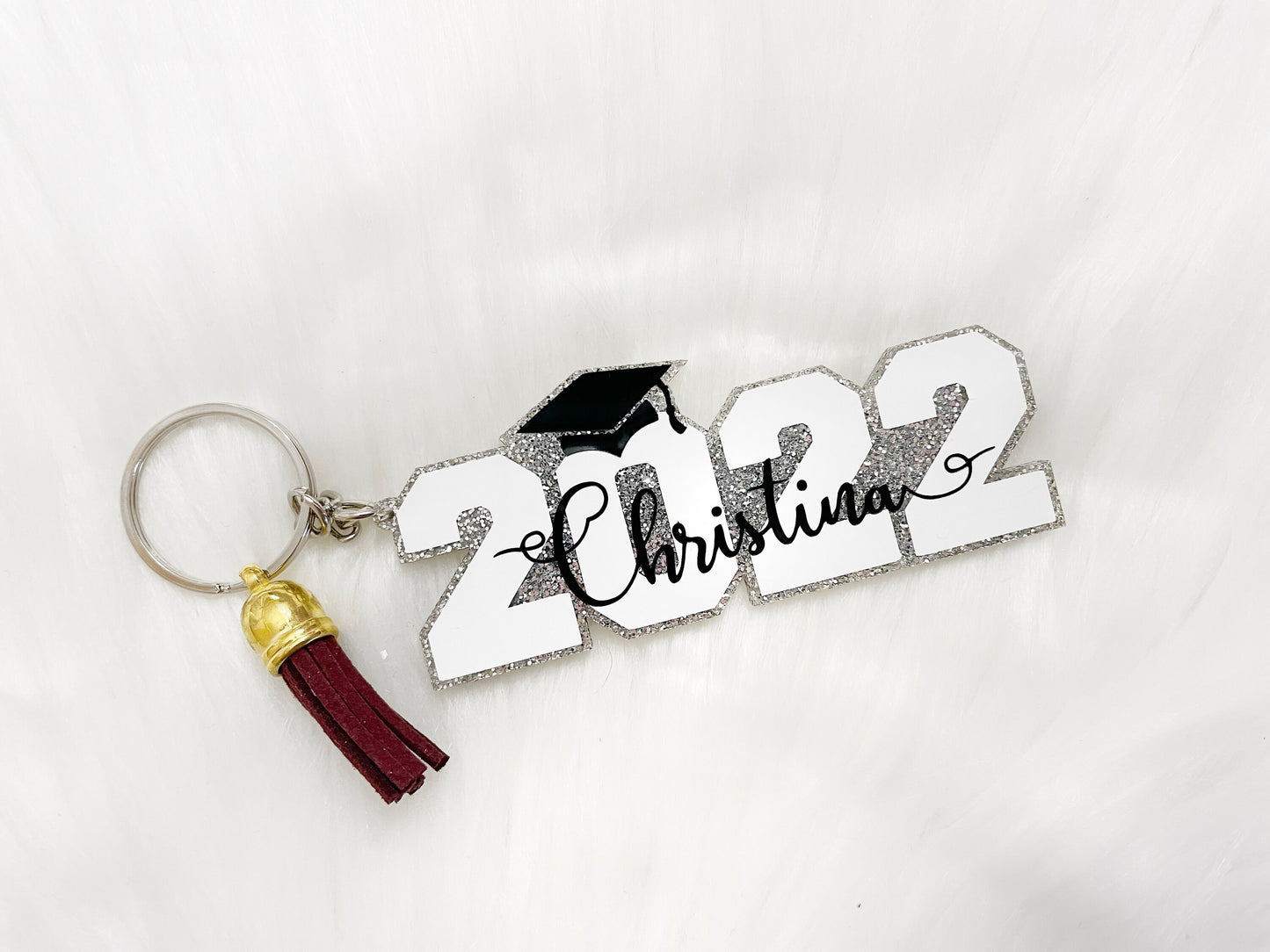 Graduation Keychain, Grad 2022, Class of 2022 Keychain, Personalized Grad Key Ring, Custom Grad Keychain, Graduation Gift, Acrylic Keychain