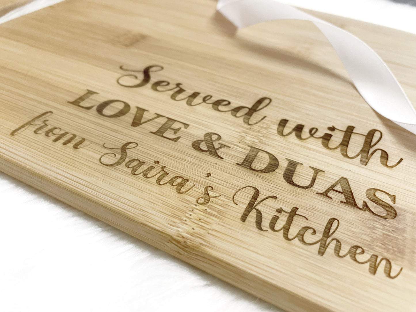 Served with Love and Duas Cutting Board, Custom Engraved Serving Board, Ramadan Gift, Eid Gift, Gift Idea for Mom, Islamic Kitchen Decor