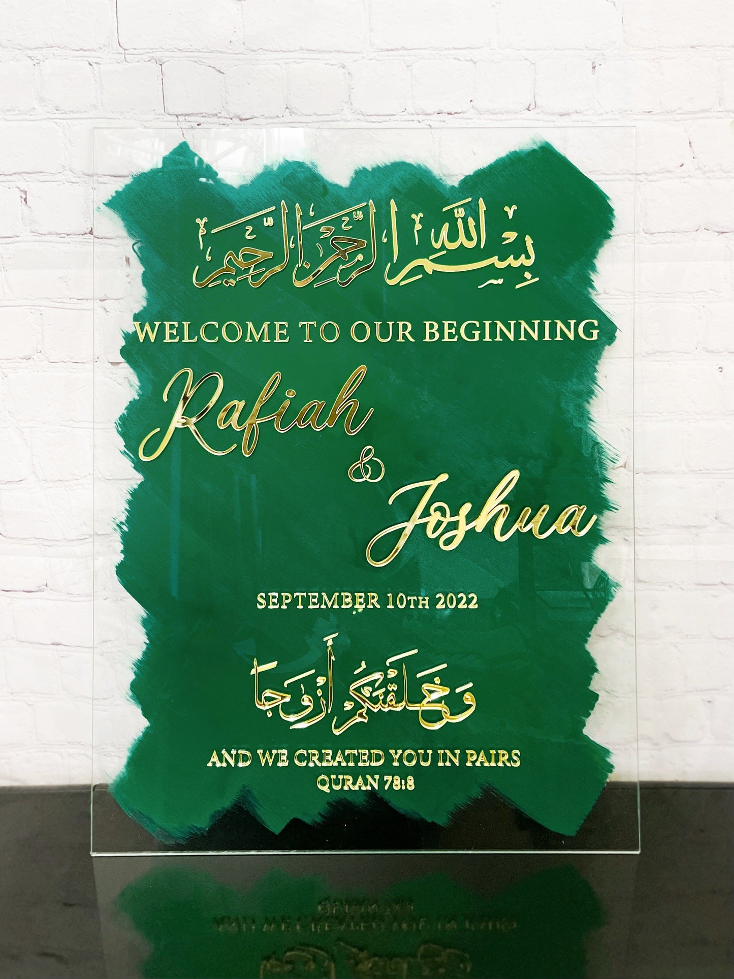 Acrylic Nikkah Welcome Sign, Islamic Wedding Entrance Sign, Personalized Arabic Calligraphy, Islamic Decor, Personalized Wedding Sign