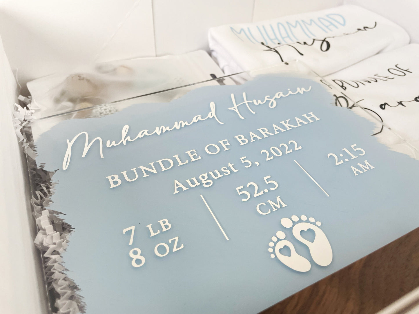 Gift Set for Newborn, Bundle of Barakah, Customized Keepsake Baby Gift, Welcome Baby, Newborn Gift, Baby Keepsake Box, Gift for New Parents