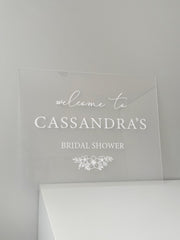 Acrylic Bridal Shower Sign, Bridal Shower Welcome Sign, Painted Acrylic Welcome Sign, Bridal Shower Decor, Bridal Shower Signs, Bride to Be