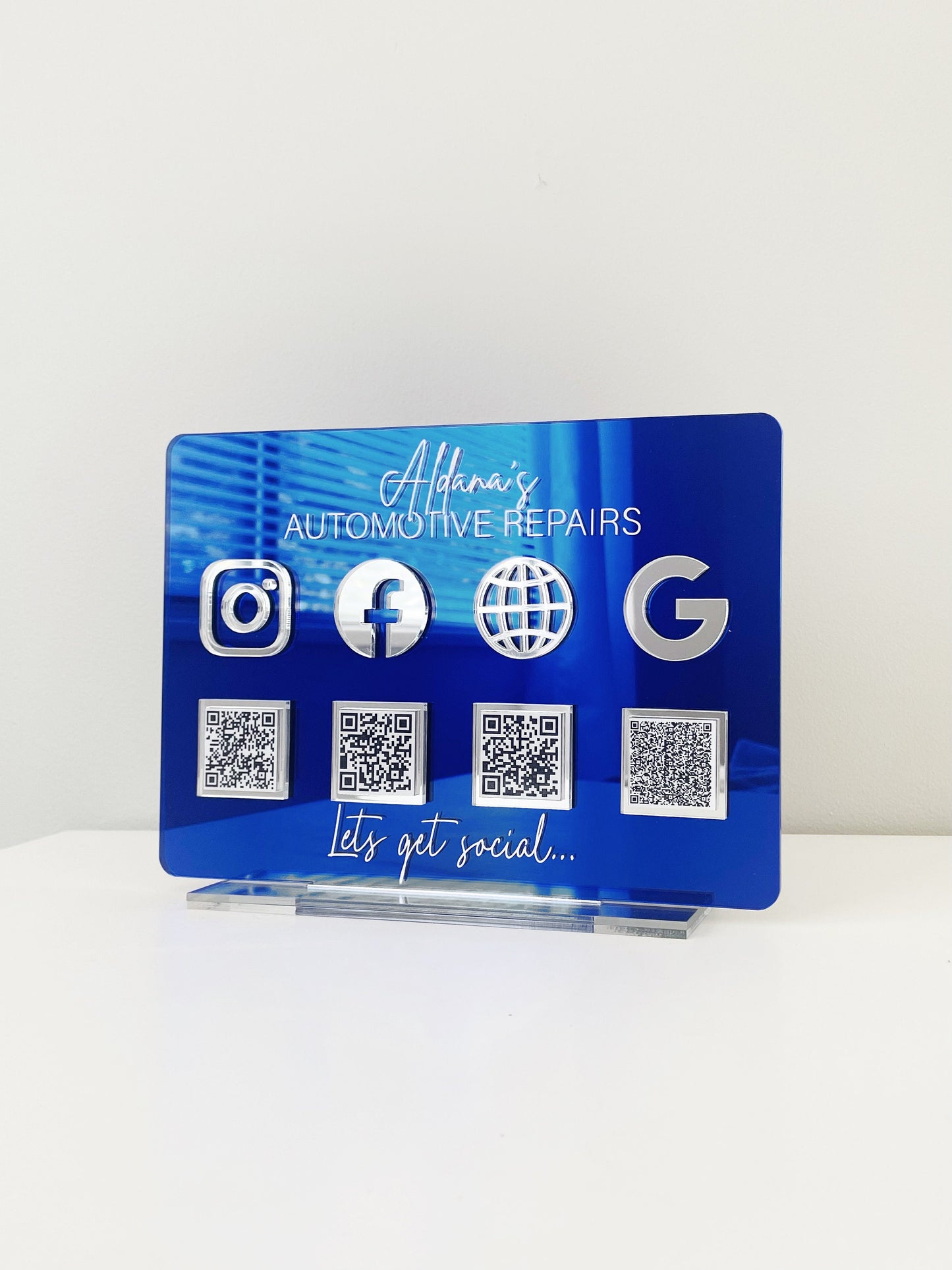 QR Code Business Social Media Sign, QR Social Media Sign, Acrylic Business Social Media Sign, Scan to Find Us, Scan to Pay Sign, QR Code