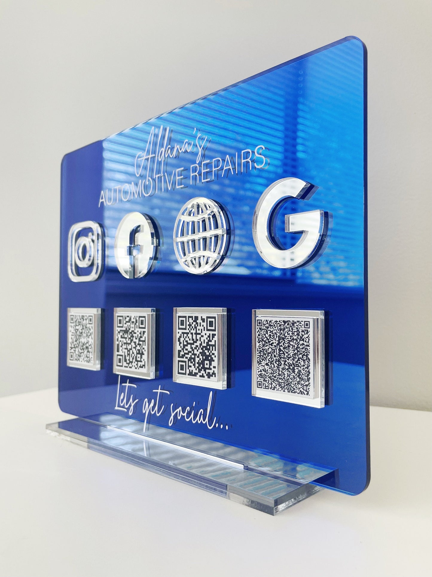 QR Code Business Social Media Sign, QR Social Media Sign, Acrylic Business Social Media Sign, Scan to Find Us, Scan to Pay Sign, QR Code