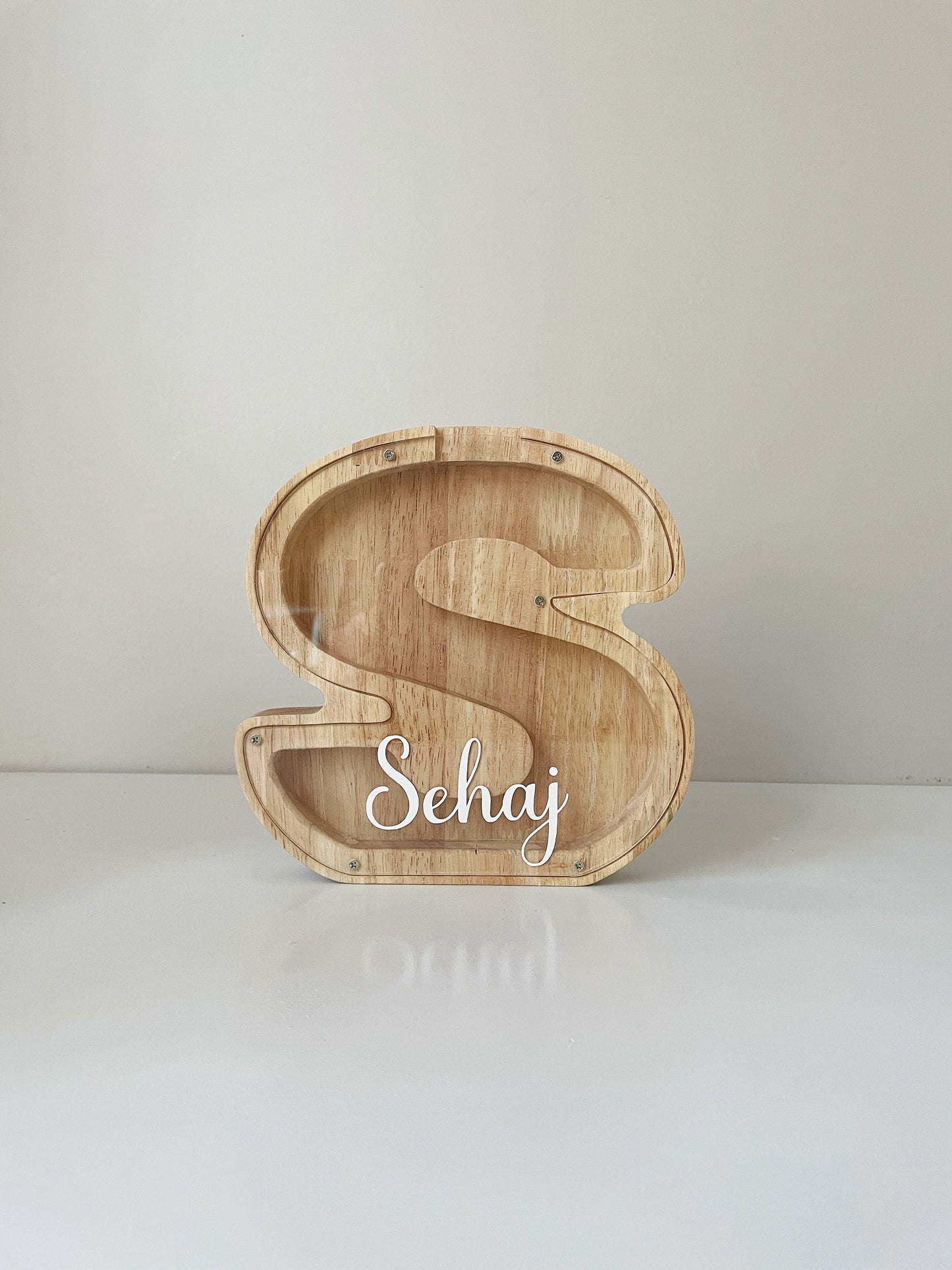 Custom Alphabet Letter, Personalized Wooden Money Bank for Kids, Piggy Bank, Gifts for Kids, Vacation Fund, Everyday Savings Bank, Home Deco