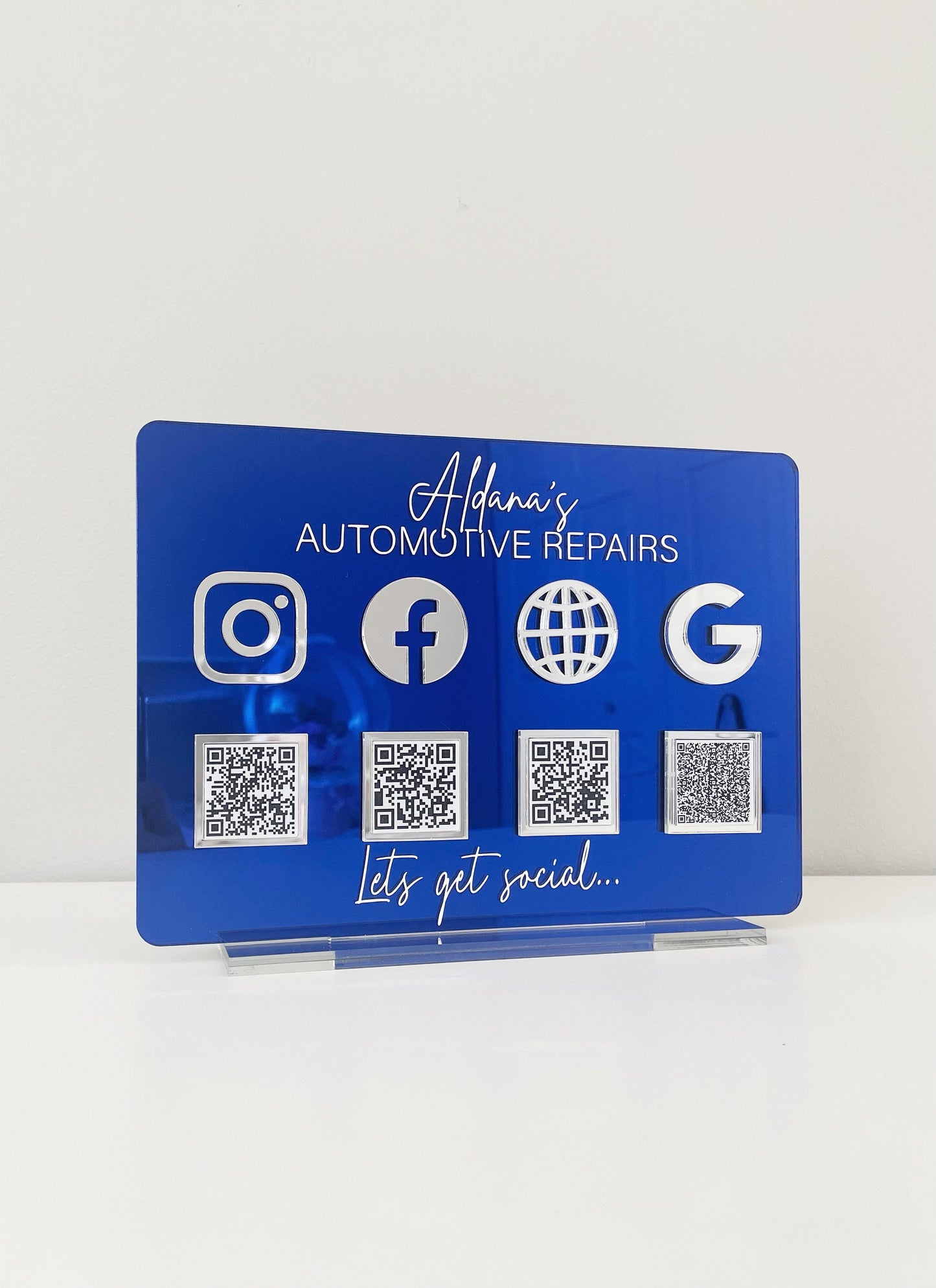 QR Code Business Social Media Sign, QR Social Media Sign, Acrylic Business Social Media Sign, Scan to Find Us, Scan to Pay Sign, QR Code