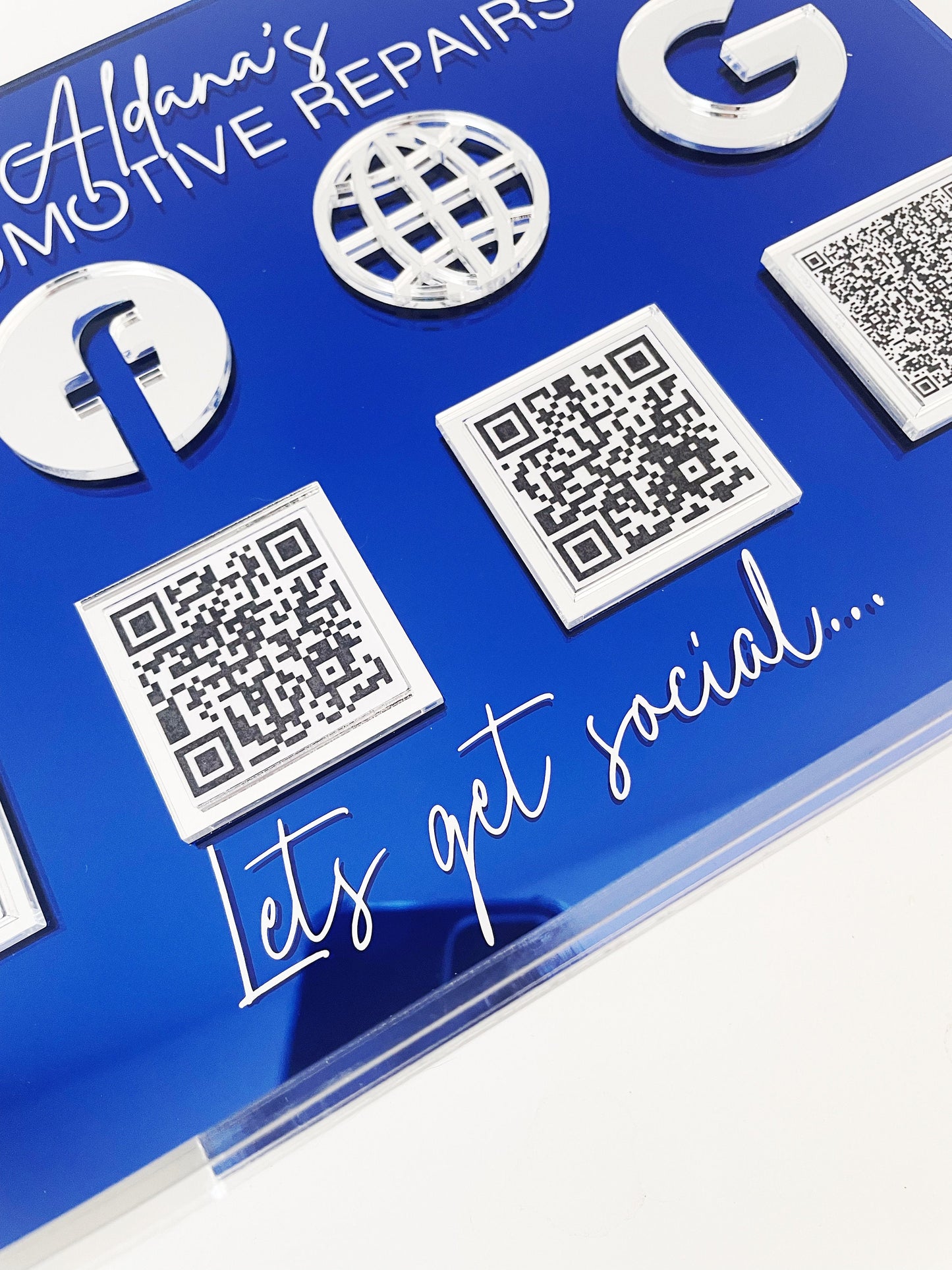 QR Code Business Social Media Sign, QR Social Media Sign, Acrylic Business Social Media Sign, Scan to Find Us, Scan to Pay Sign, QR Code