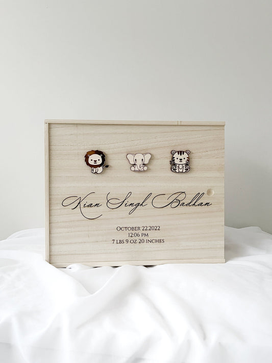 Customized Wood Keepsake Box for Baby Gifts and Memories