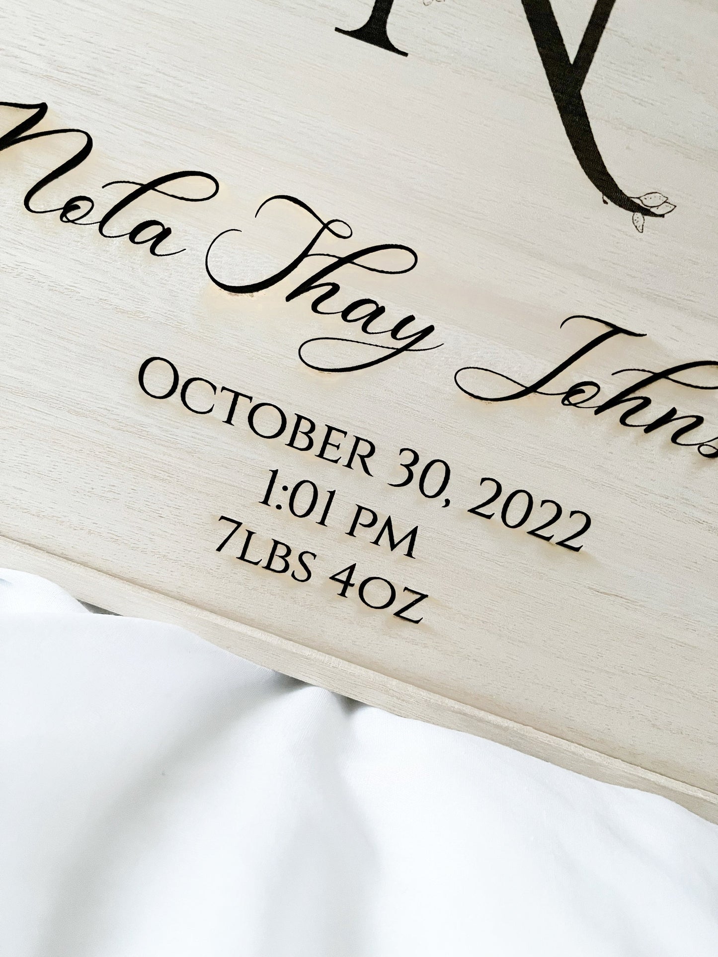 Personalized Wooden Baby Keepsake Box, Large Custom Baby Memory Box, Rustic Keepsake Baby Box, Birth Stats Keepsake, Newborn Christmas Gift