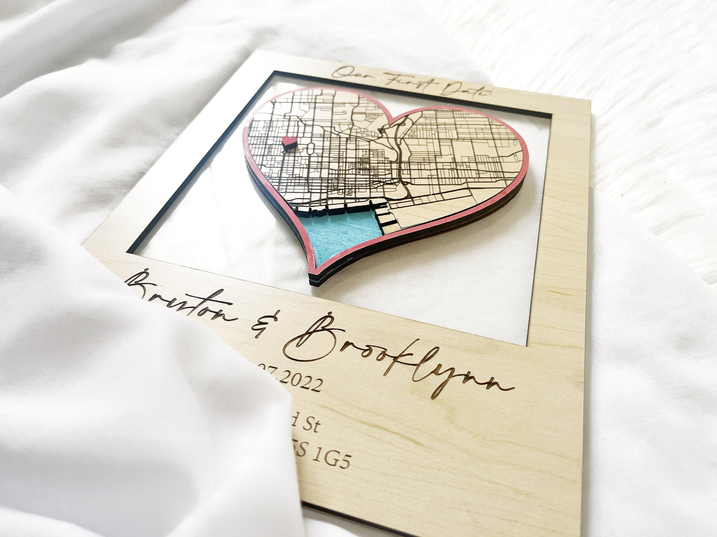Where it All Began, Wood Map Frame, Where We Met, The Day our Story Began, Couples Gift, Gift for Her, Couple Gift, Engagement Gift, Wedding
