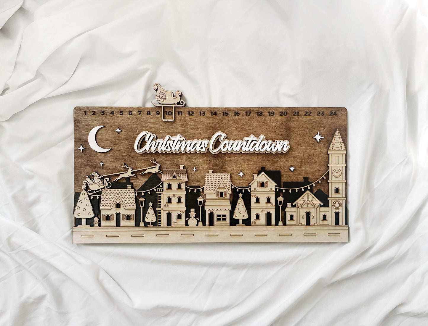 Christmas Countdown, Wooden Christmas Countdown Sign, Family Countdown to Christmas, Personalized Advent Calendar, Days Until Christmas 2023