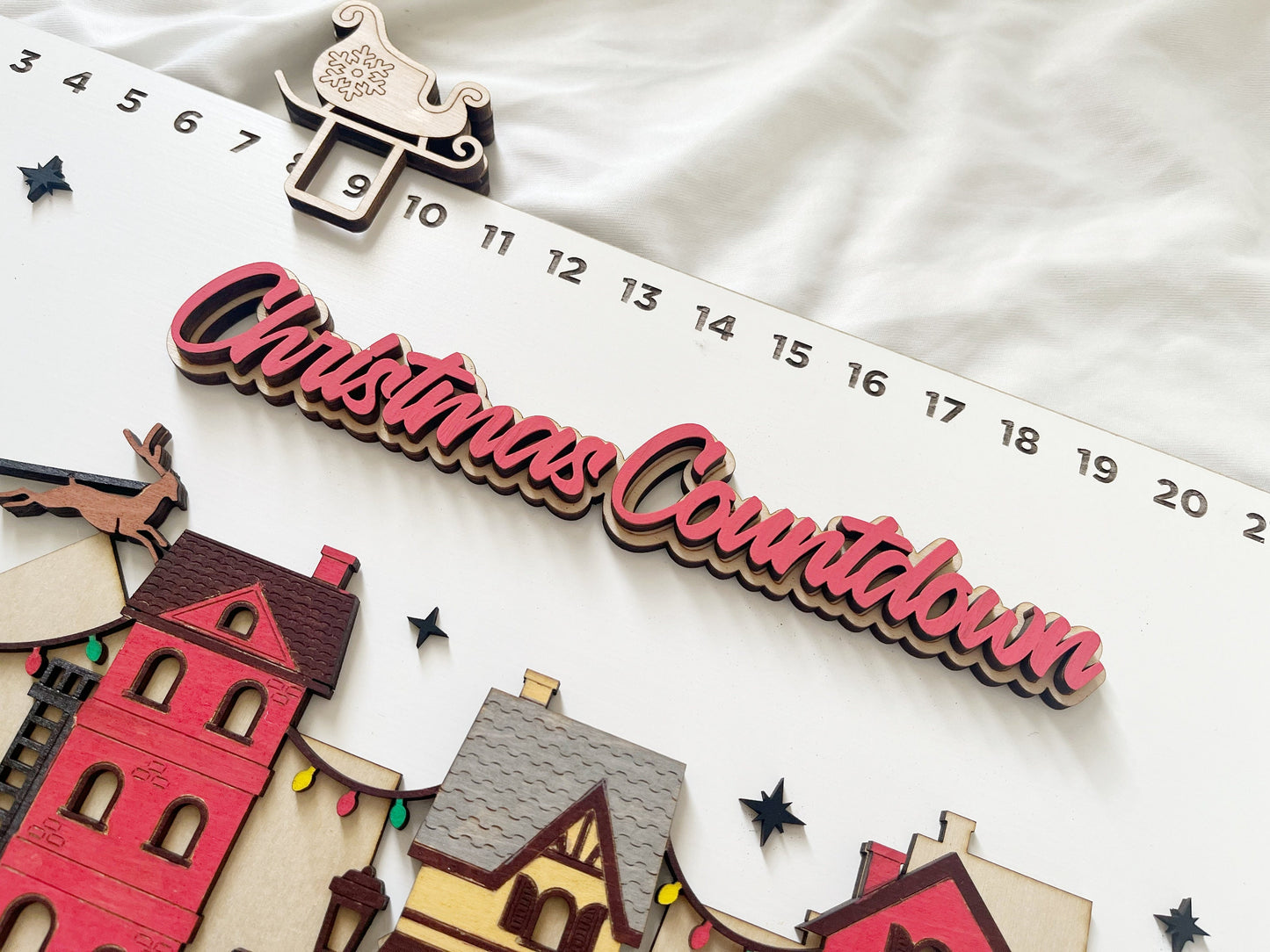 Christmas Countdown, Wooden Christmas Countdown Sign, Family Countdown to Christmas, Personalized Advent Calendar, Days Until Christmas 2023