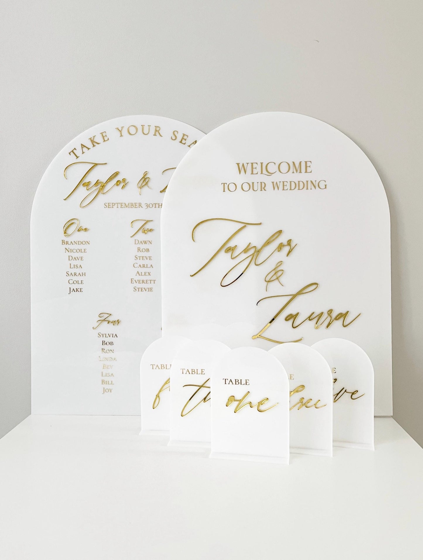 Acrylic Wedding Welcome Entrance Sign, White & Gold Wedding Sign, Welcome to our Wedding, Modern Wedding Decor, Custom Acrylic Signage