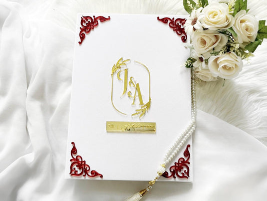 Personalized Nikkah Nama Folder for Marriage Ceremony Document Signing