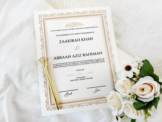 Nikkah Contract, Personalized Nikkah Contract, Nikkah Nama, Nikkah Certificate, Nikkah Details, Nikkah Sign, Marriage Certificate