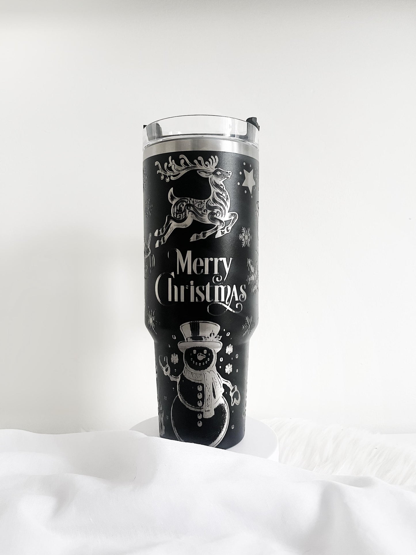 Custom Engraved Christmas Tumber, Personalized 40oz Holiday Tumbler, Seasonal Tumbler Design, Engraved Tumbler Wrap, Christmas 2024