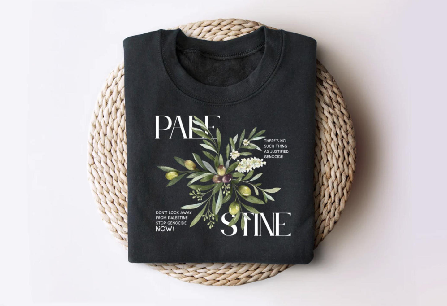 Palestine Sweatshirt, Palestine Hoodie, Solidarity Sweatshirt, Olive Branches Hoodie